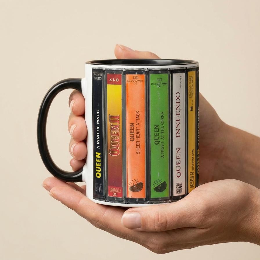 Queen Cassette tape Mug. Music Lover Gift. Cassette Mug. Cassette Retro Tape Mug. Music Lover Mug. Album Cassette Tape Mug. Album Cassette Mug