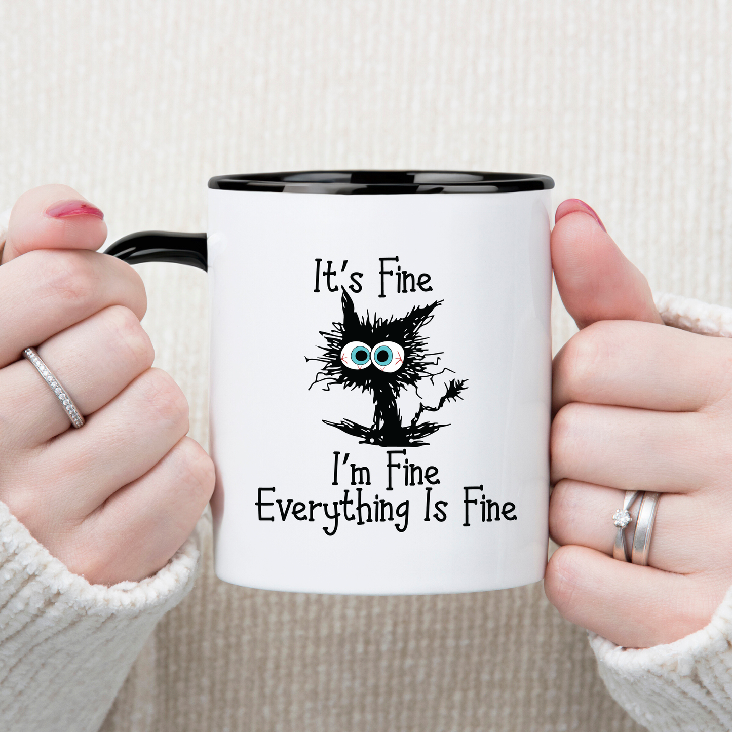 Cat meme mug It's fine I'm fine everything is fine Cat Meme mug