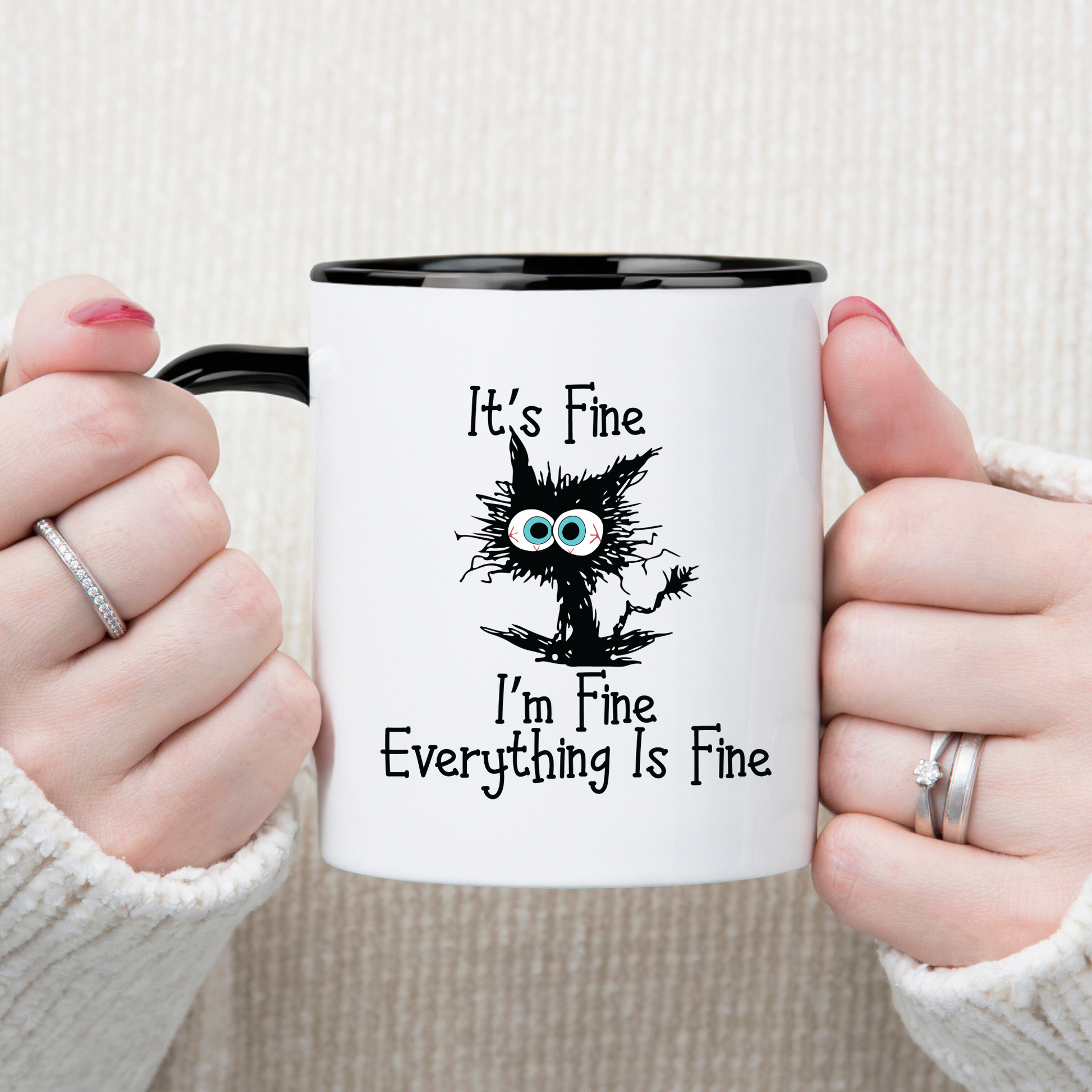 Cat meme mug It's fine I'm fine everything is fine Cat Meme mug