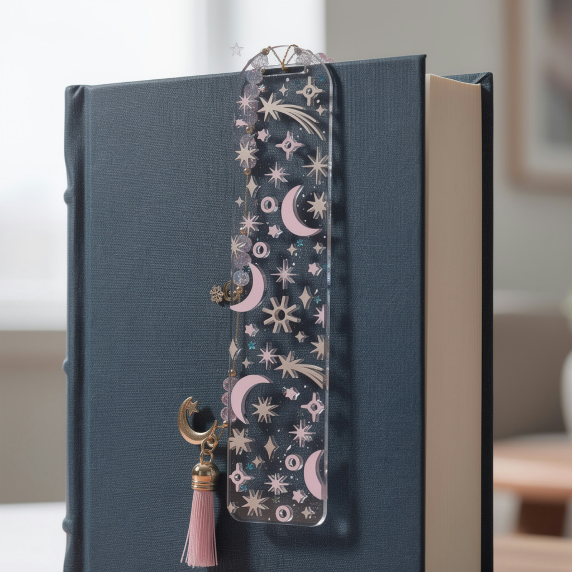 Celestial Moon Bookmark. Moon & Stars Bookmark. Celestial Night Sky Bookmark Celestial Book Lover Bookmark Cosmic Moon Bookmark Moon & Stars