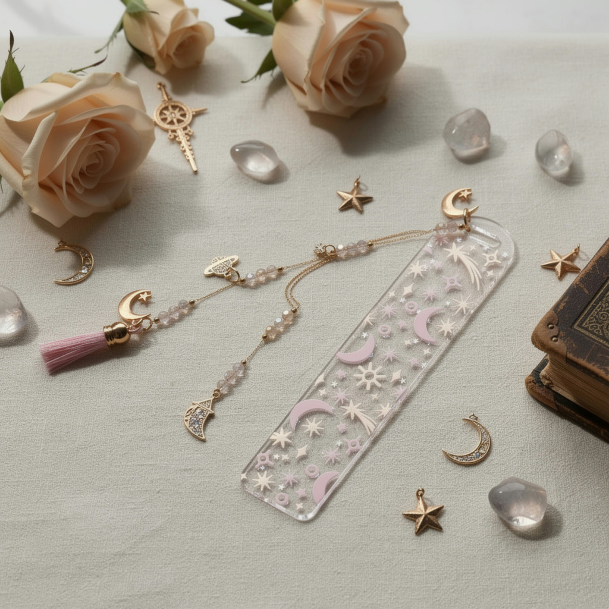 Celestial Moon Bookmark. Moon & Stars Bookmark. Celestial Night Sky Bookmark Celestial Book Lover Bookmark Cosmic Moon Bookmark Moon & Stars