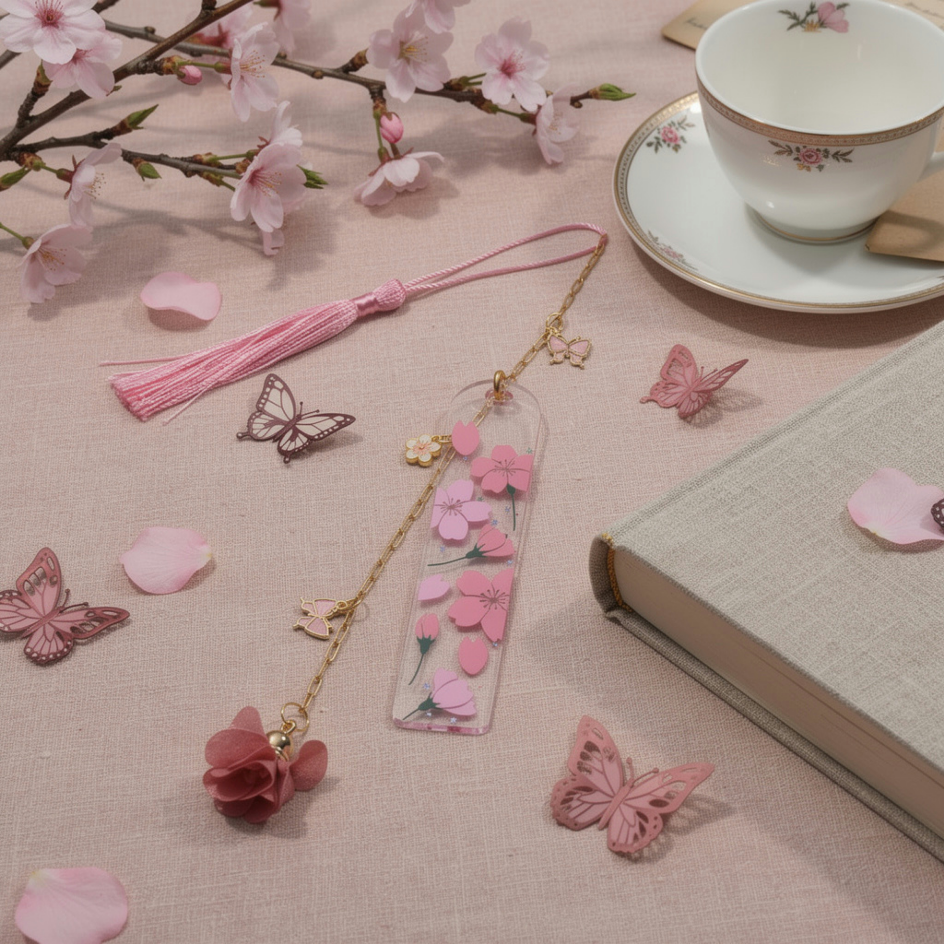 Sakura Cherry Blossom Bookmark. Japanese Cherry Blossom Bookmark Sakura Bookmark Cherry Blossom Bookmark Pink Sakura Cherry Blossom Bookmark