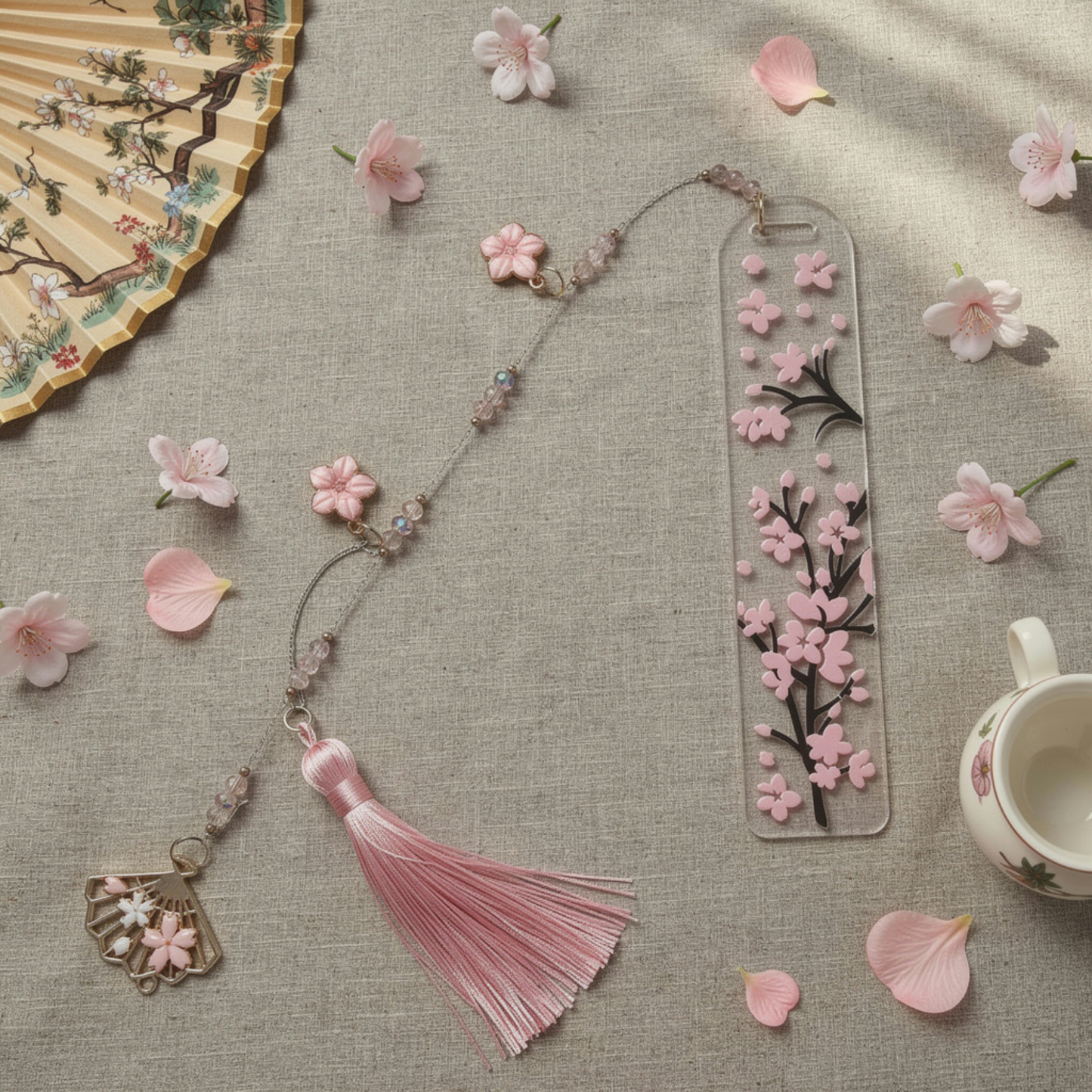 Cherry Blossom Bookmark. Japanese Cherry Blossom Bookmark. Sakura Bookmark Cherry Blossom Lover Bookmark Pink Sakura Cherry Blossom Bookmark