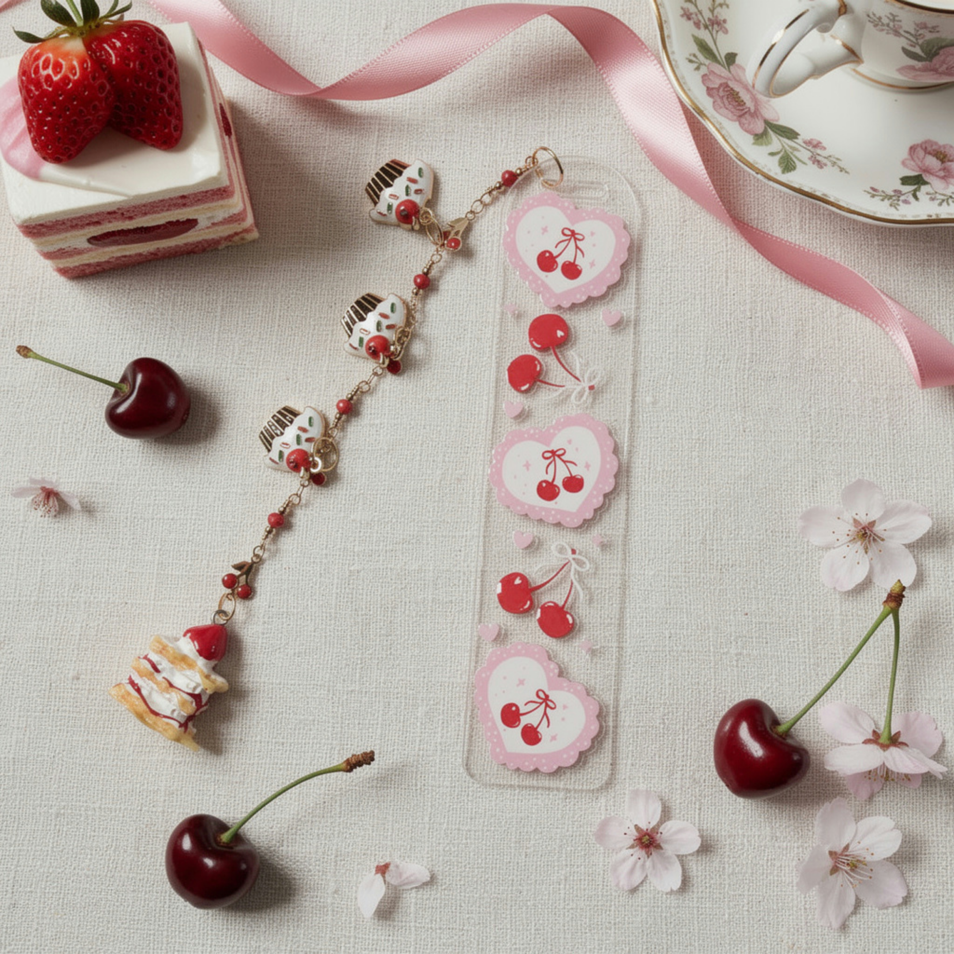 Cherries Bookmark. Cherry Cake Bookmark. Cake Cherries Bookmarks. Cherries Cake Bookmark. Cherry Lover Bookmark Gift. Cherry Lover Gift