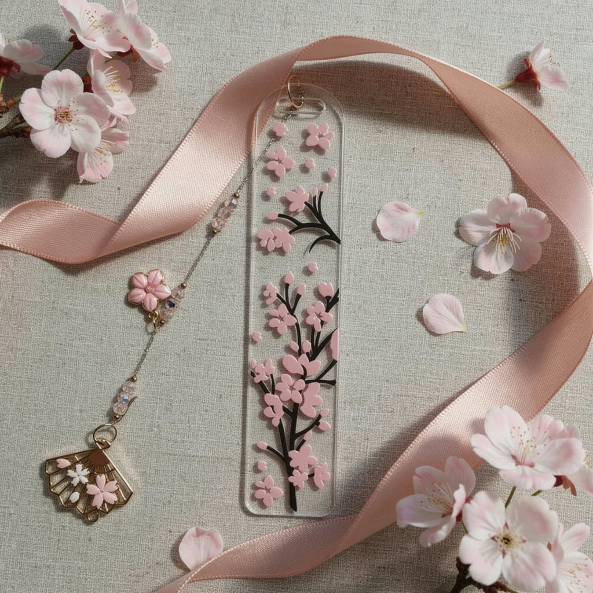 Cherry Blossom Bookmark. Japanese Cherry Blossom Bookmark. Sakura Bookmark Cherry Blossom Lover Bookmark Pink Sakura Cherry Blossom Bookmark