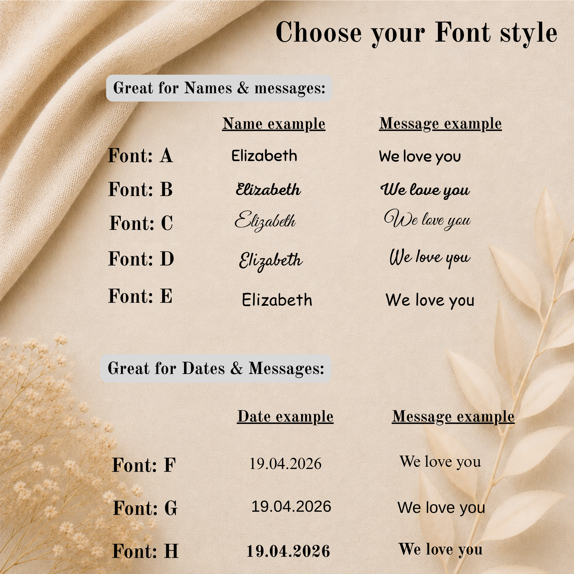 Choose your font Personalised Photo Bookmark Australia Custom Photo Bookmark