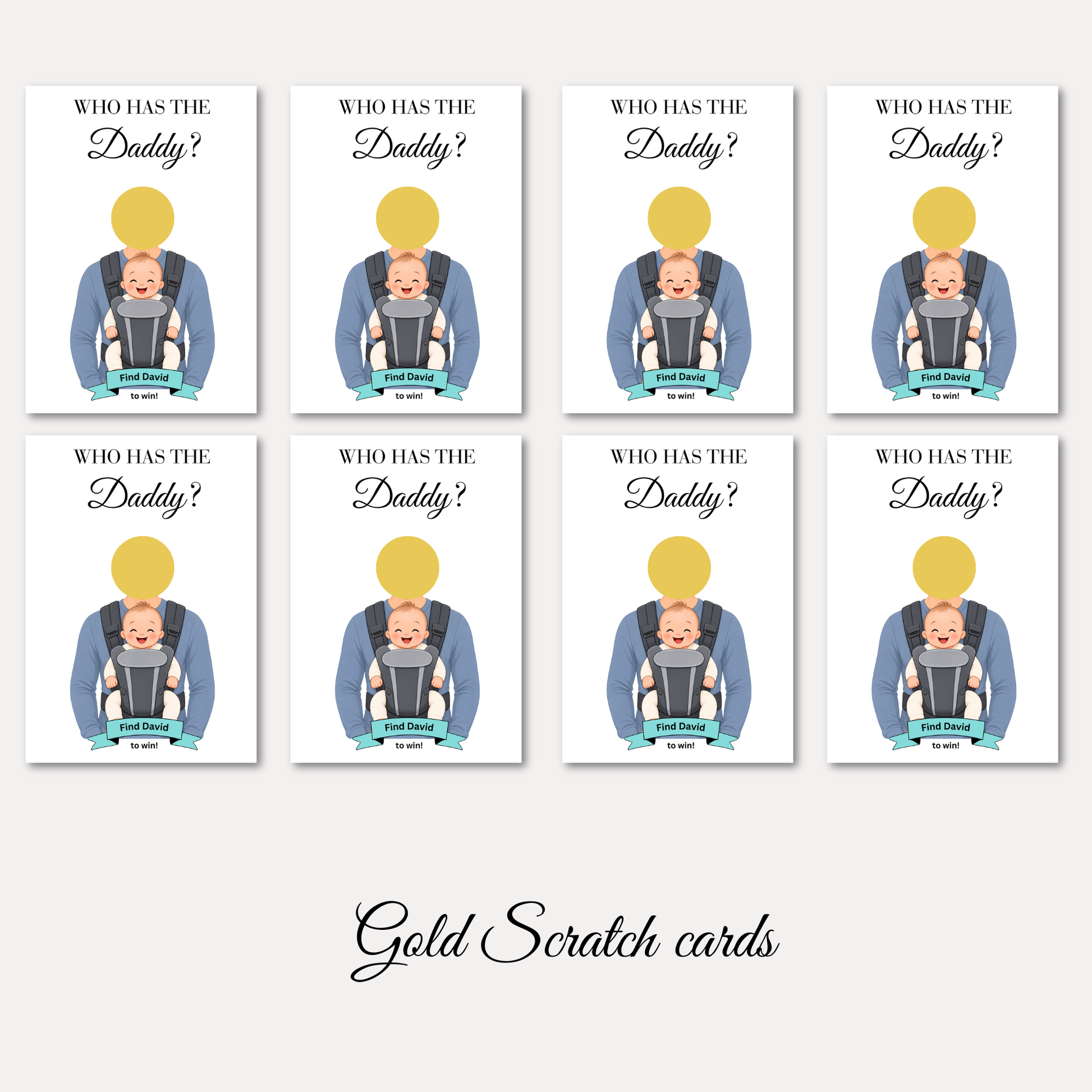 Who has the Daddy Scratch off game Baby Shower Games Baby Shower Scratch Off Who Has the Daddy? Who has the Dad Scratch Card PRINTED