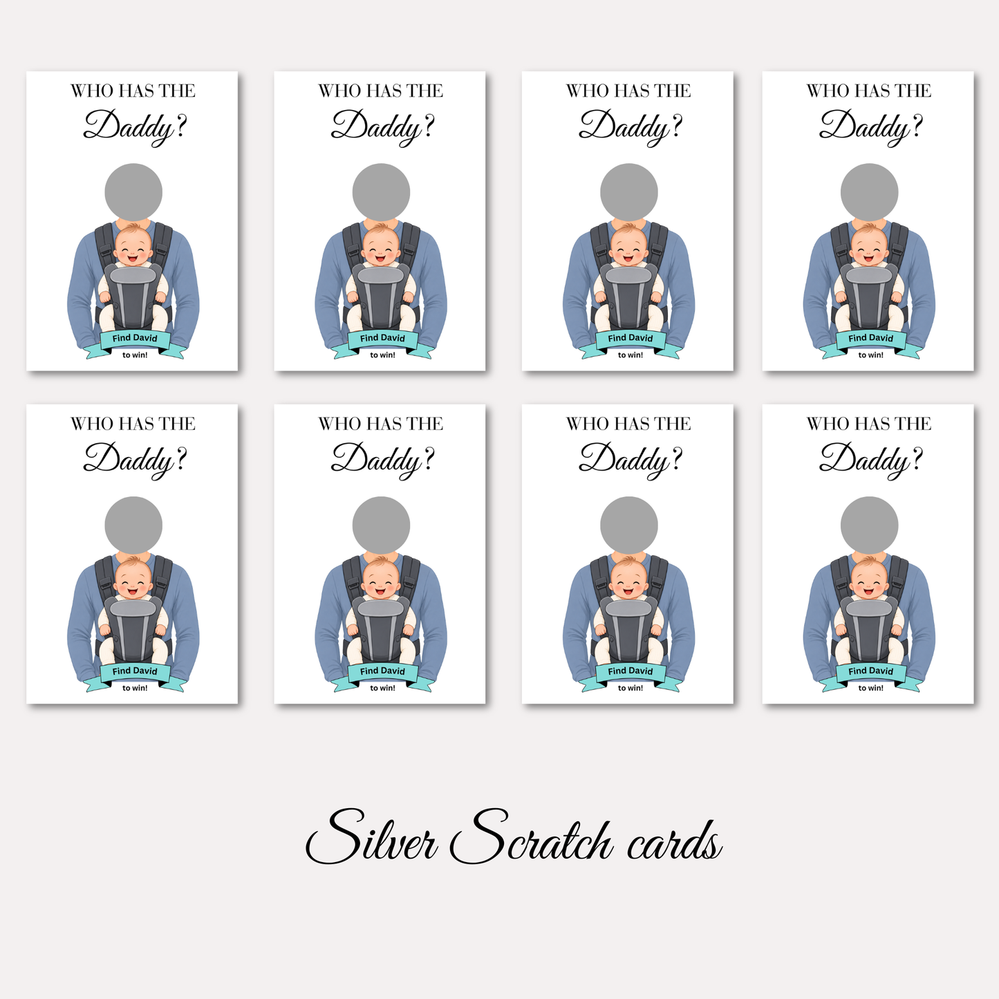Who has the Daddy Scratch off game Baby Shower Games Baby Shower Scratch Off Who Has the Daddy? Who has the Dad Scratch Card PRINTED
