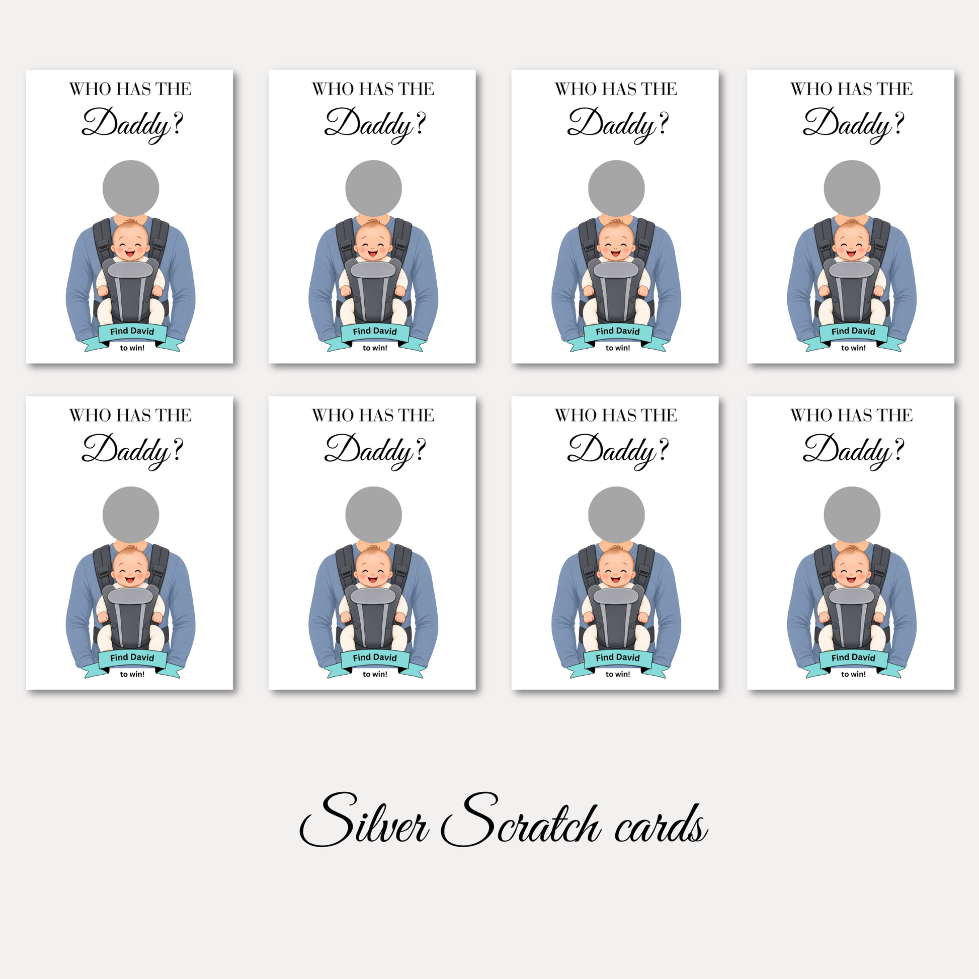 Who has the Daddy Scratch off game Baby Shower Games Baby Shower Scratch Off Who Has the Daddy? Who has the Dad Scratch Card PRINTED