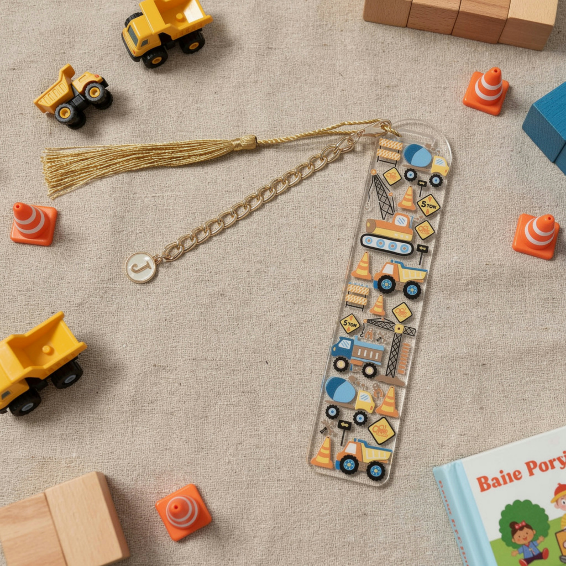 Kids Construction Bookmark Construction Trucks Bookmark Construction Vehicle Bookmark Construction Vehicle Bookmark for Kids Digger Bookmark