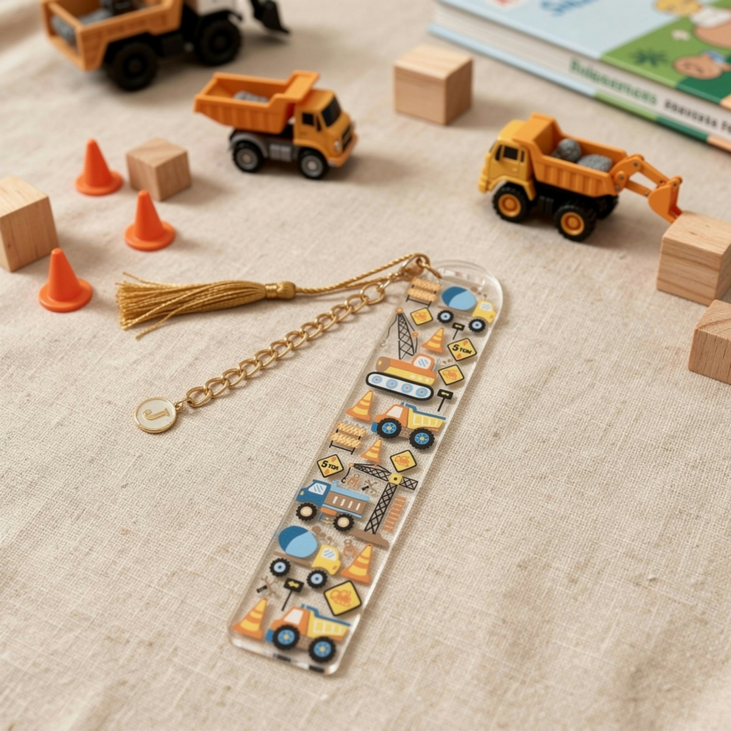 Kids Construction Bookmark Construction Trucks Bookmark Construction Vehicle Bookmark Construction Vehicle Bookmark for Kids Digger Bookmark