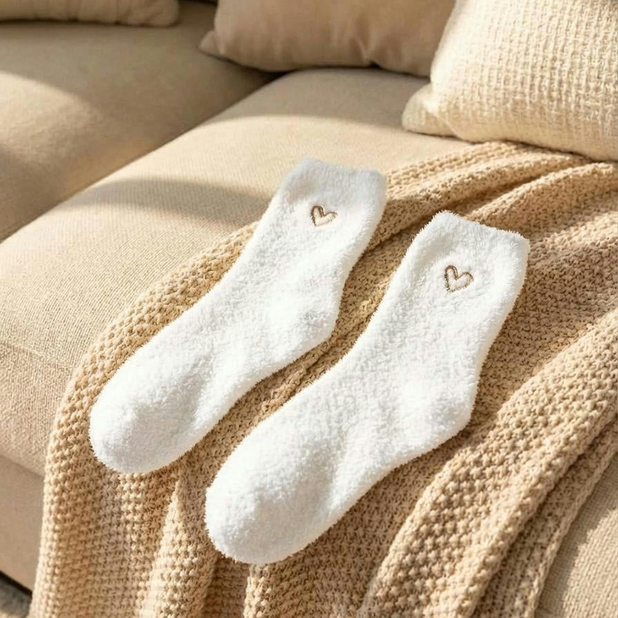 white fluffy socks