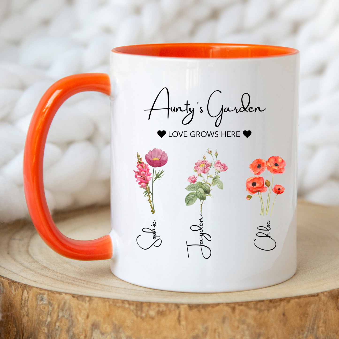 Auntie’s Garden Personalised Flower Mug • Custom Aunty Garden Mug • Garden Lover Aunty Gift • Aunty's Garden Mug • Aunty Mug • Aunty Gifts