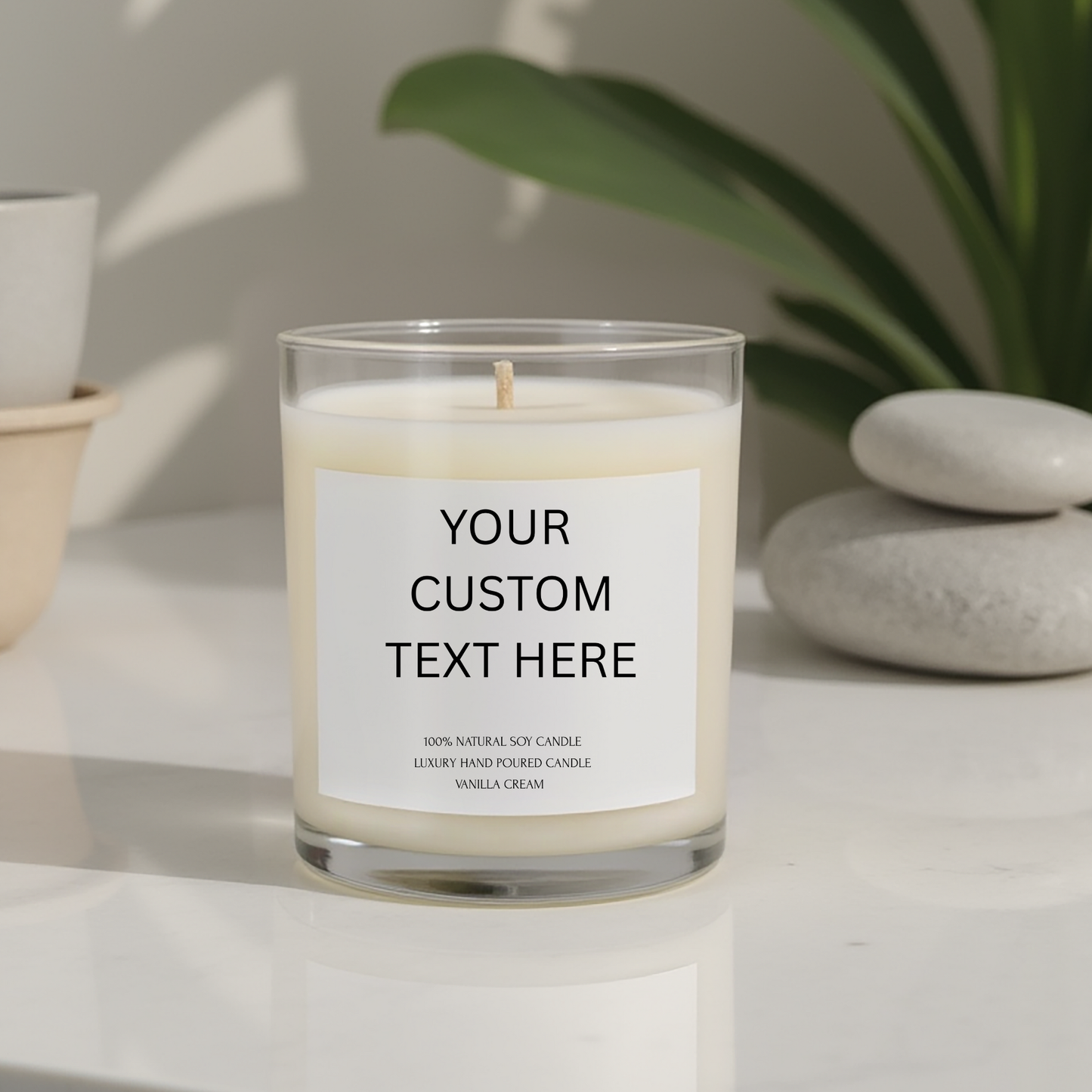 Personalised Candle. Soy Wax Candle. Custom Glass Jar Candle. Custom Text Soy Glass Jar Candle