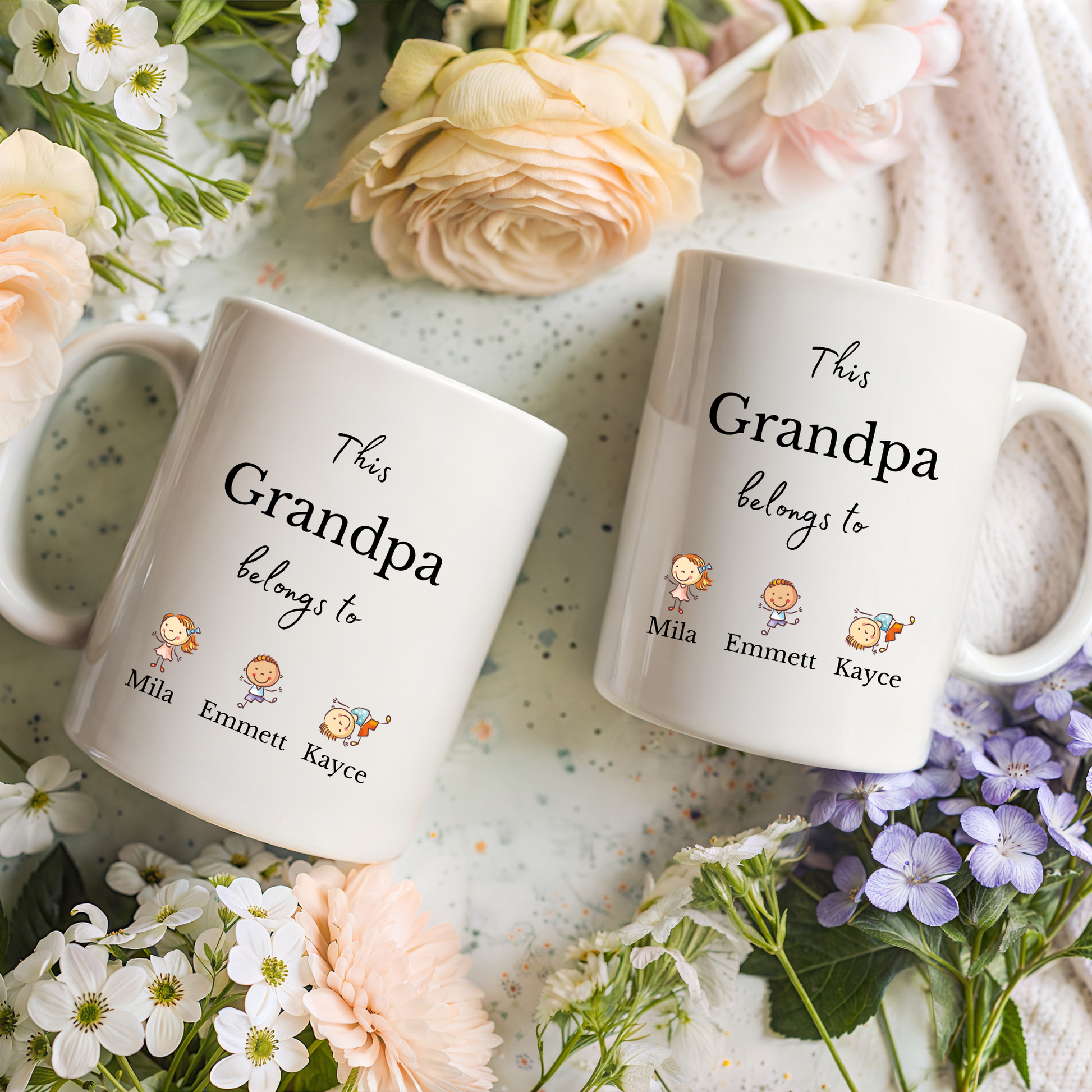 Personalised Grandpa Mug. Grandpa Gifts Custom Grandpa Mug. Grandpa mug with kids names