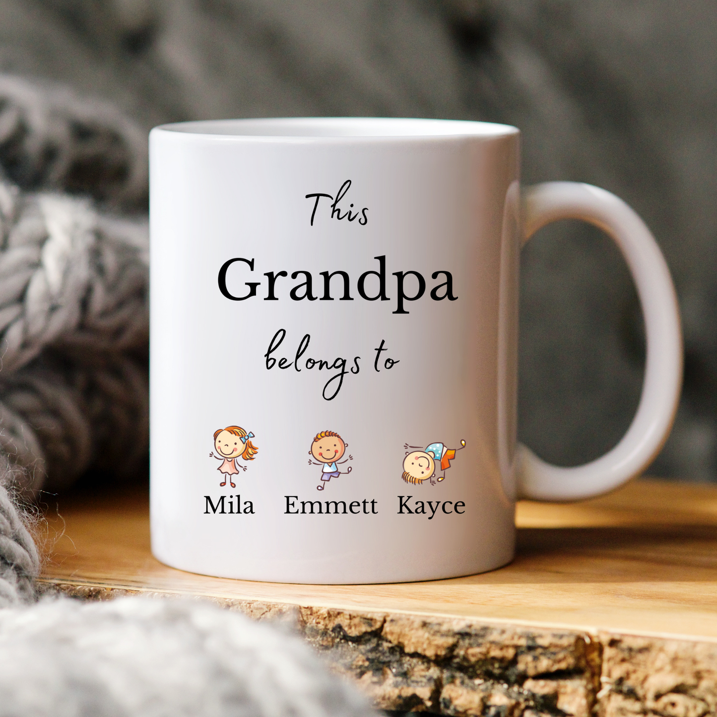 Personalised Grandpa Mug. Grandpa Gifts Custom Grandpa Mug. Grandpa mug with kids names