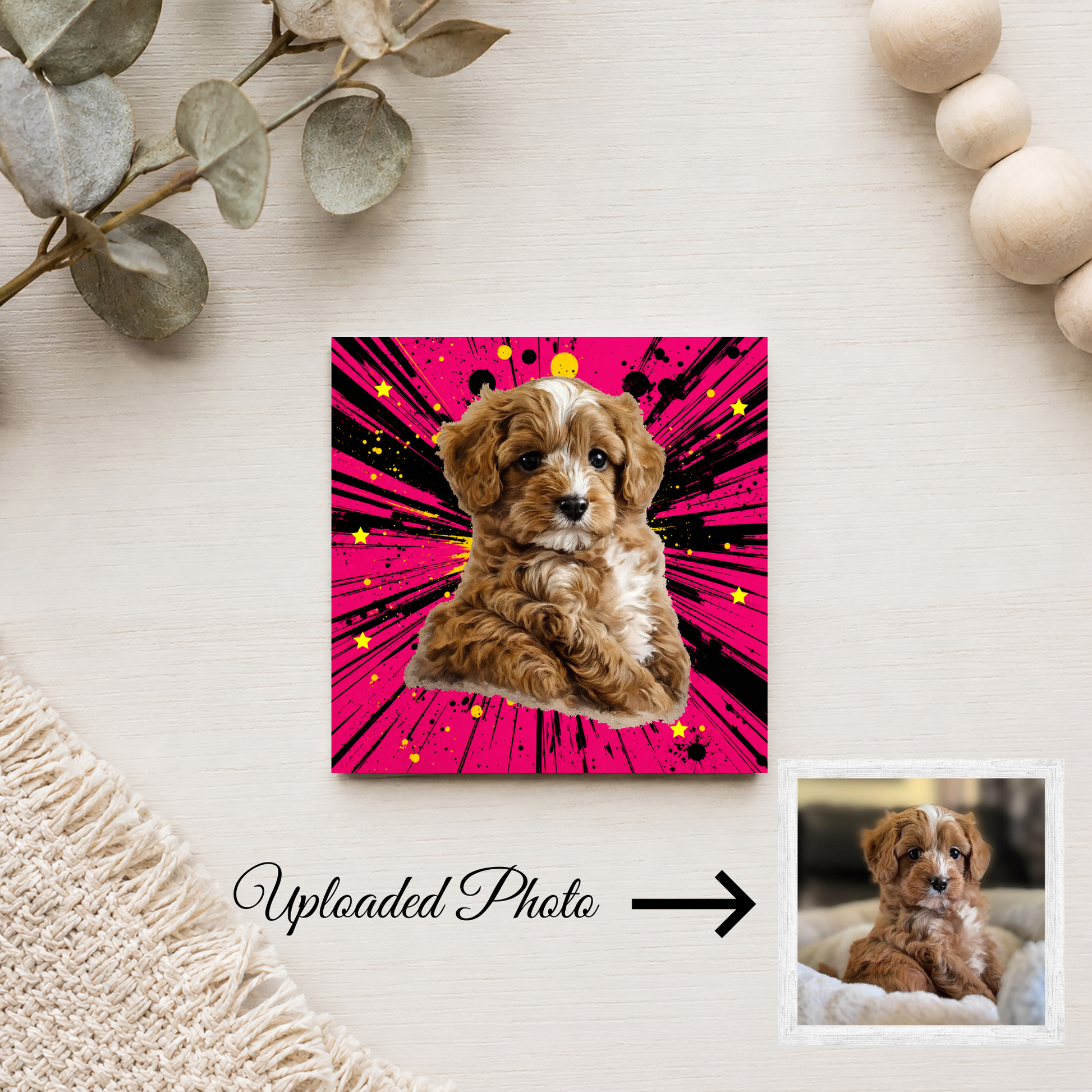 Comic Style Pet Magnet Custom Pet Photo Ceramic Magnet Pet Portrait Fridge Magnet Pet Photo Magnet Custom Pet Portrait Ceramic Fridge Magnet