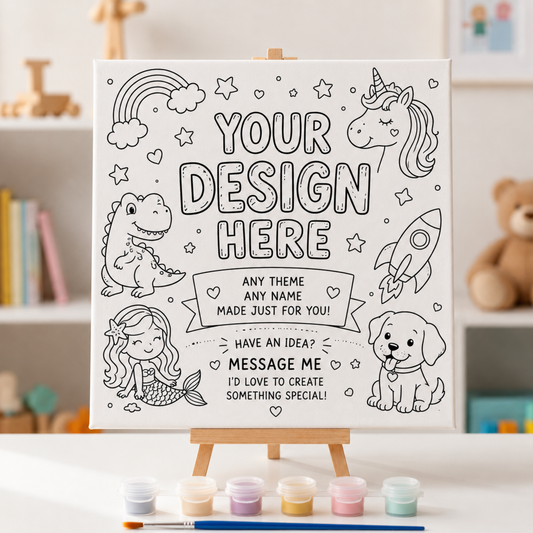 Custom Kids Paint Your Own Canvas Kit