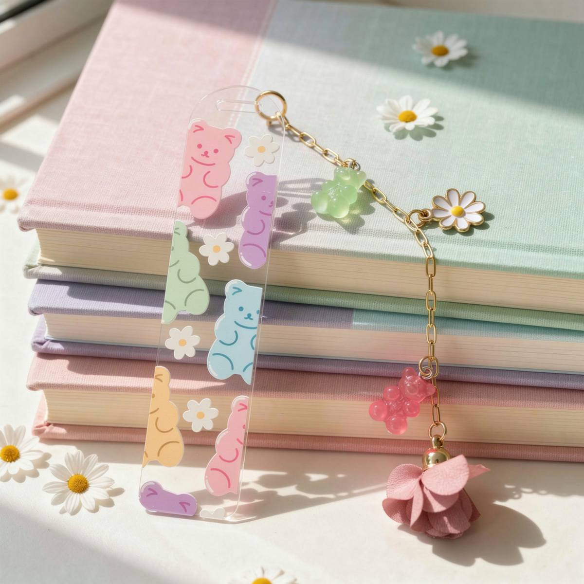 Gummy Bear Bookmark . Gummy Bears Bookmark with Charms . Gummy Bear Lover Gift
