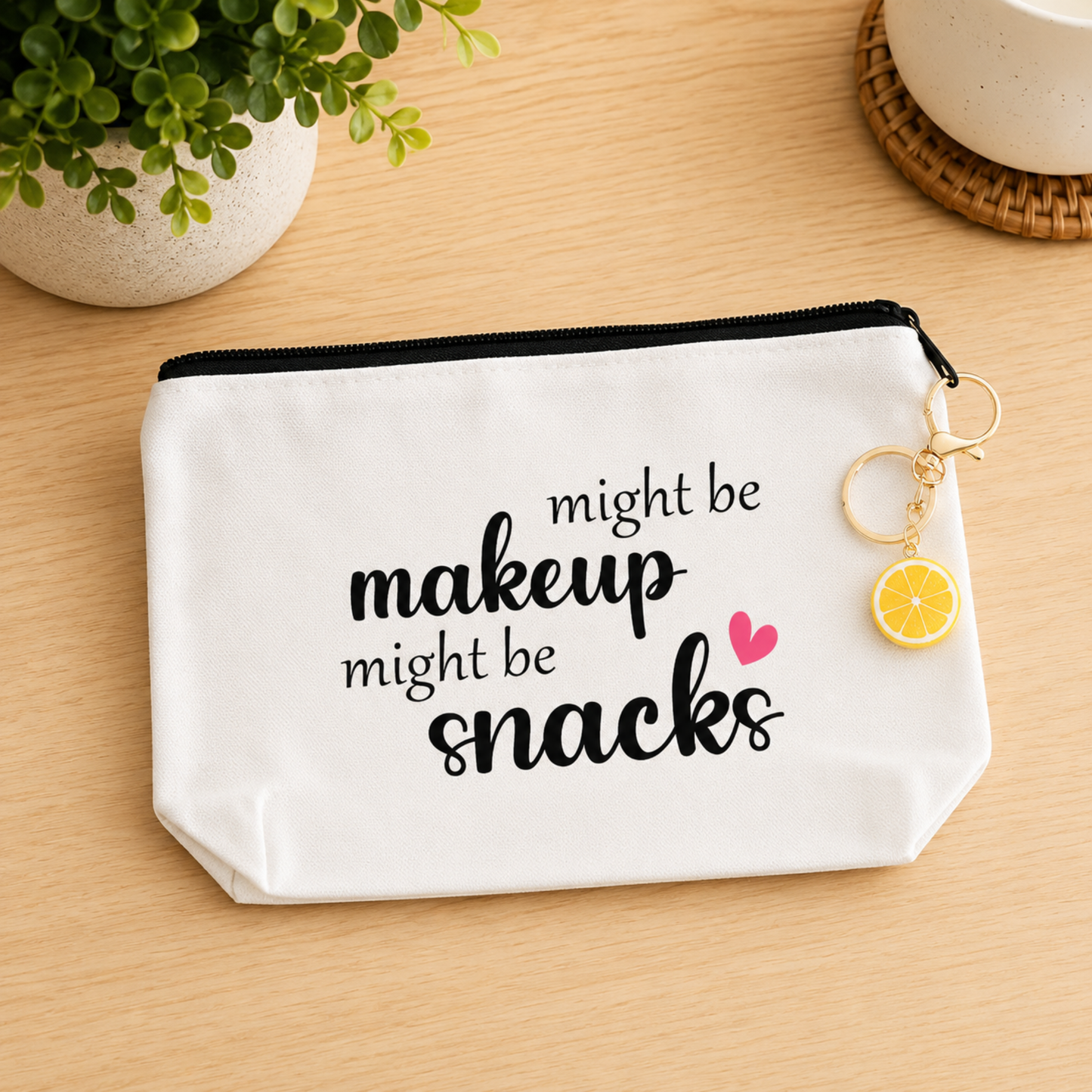 snacks bag might be makeup might be snacks