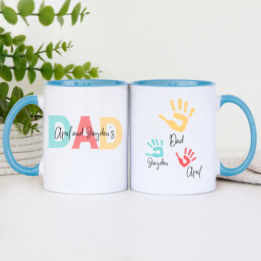 Personalised Dad Mug with hand prints