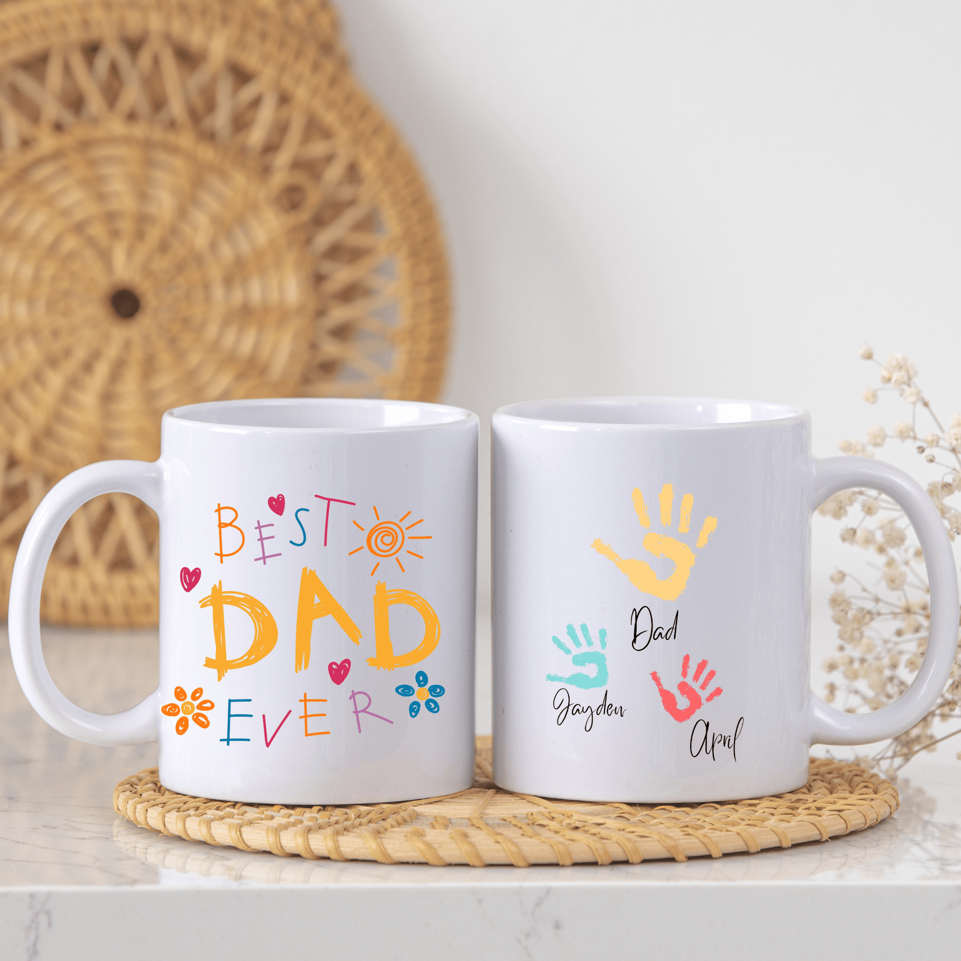 Dad Mug with Kids Handprints