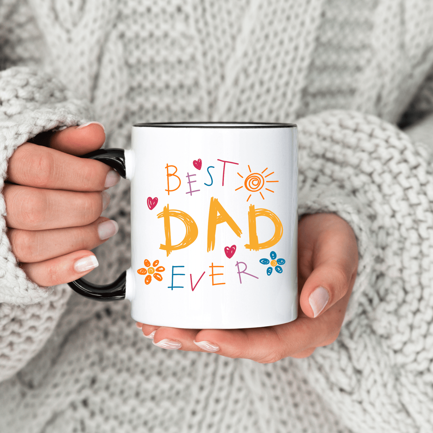 Dad Mug with Kids Handprints