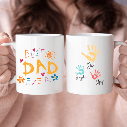 Dad Mug with Kids Handprints