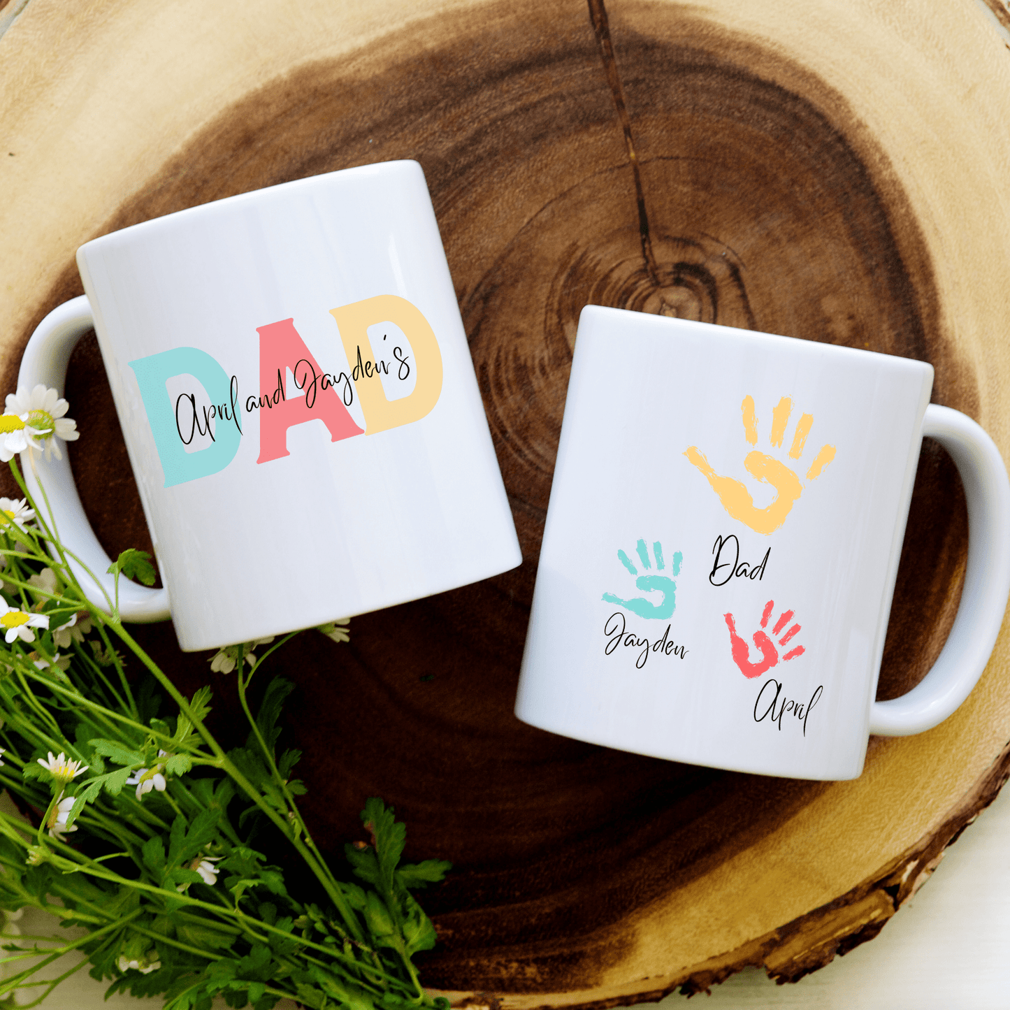 Dad Mug with kids hand prints