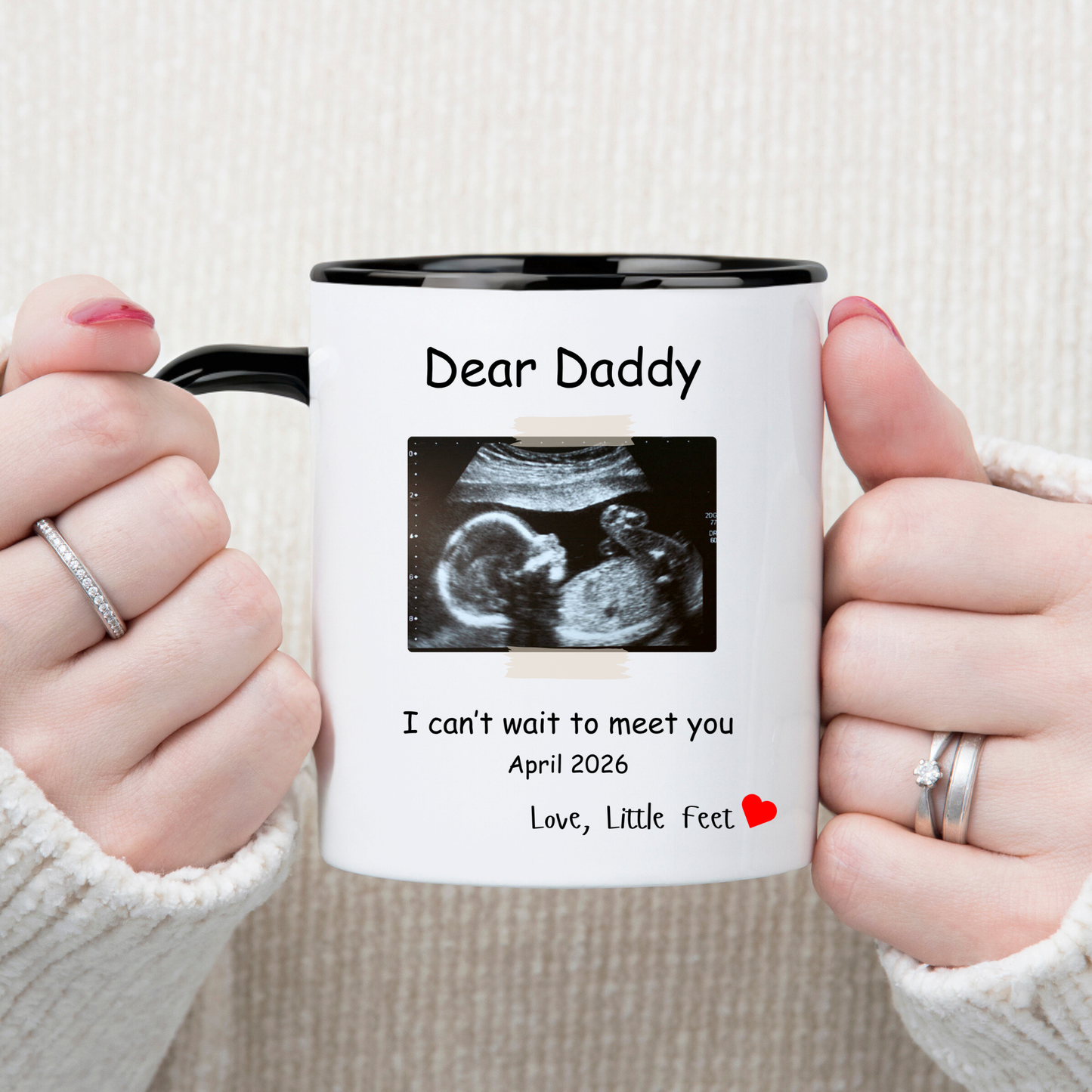 Dad Baby Reveal Mug. Ultrasound photo Mug. Baby Reveal Mug for Dad. Dad Baby Reveal Mug with Ultrasound photo