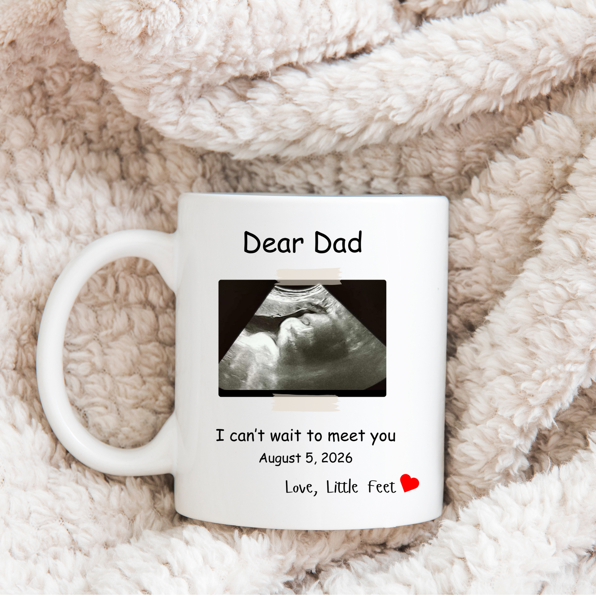 Dad Baby Reveal Mug. Ultrasound photo Mug. Baby Reveal Mug for Dad. Dad Baby Reveal Mug with Ultrasound photo