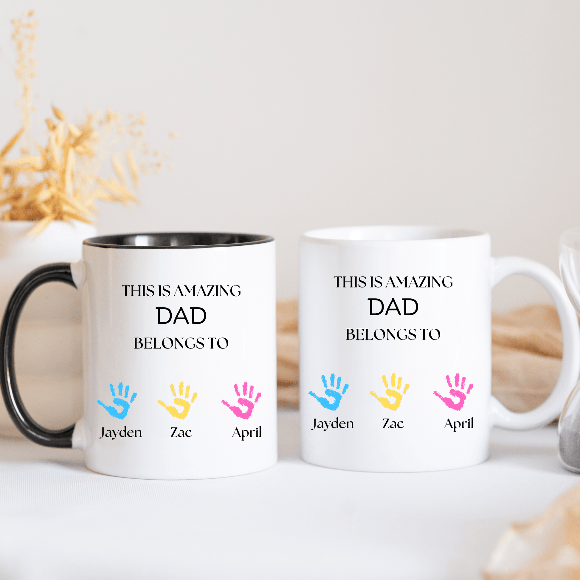 Dad mug with kids hand print