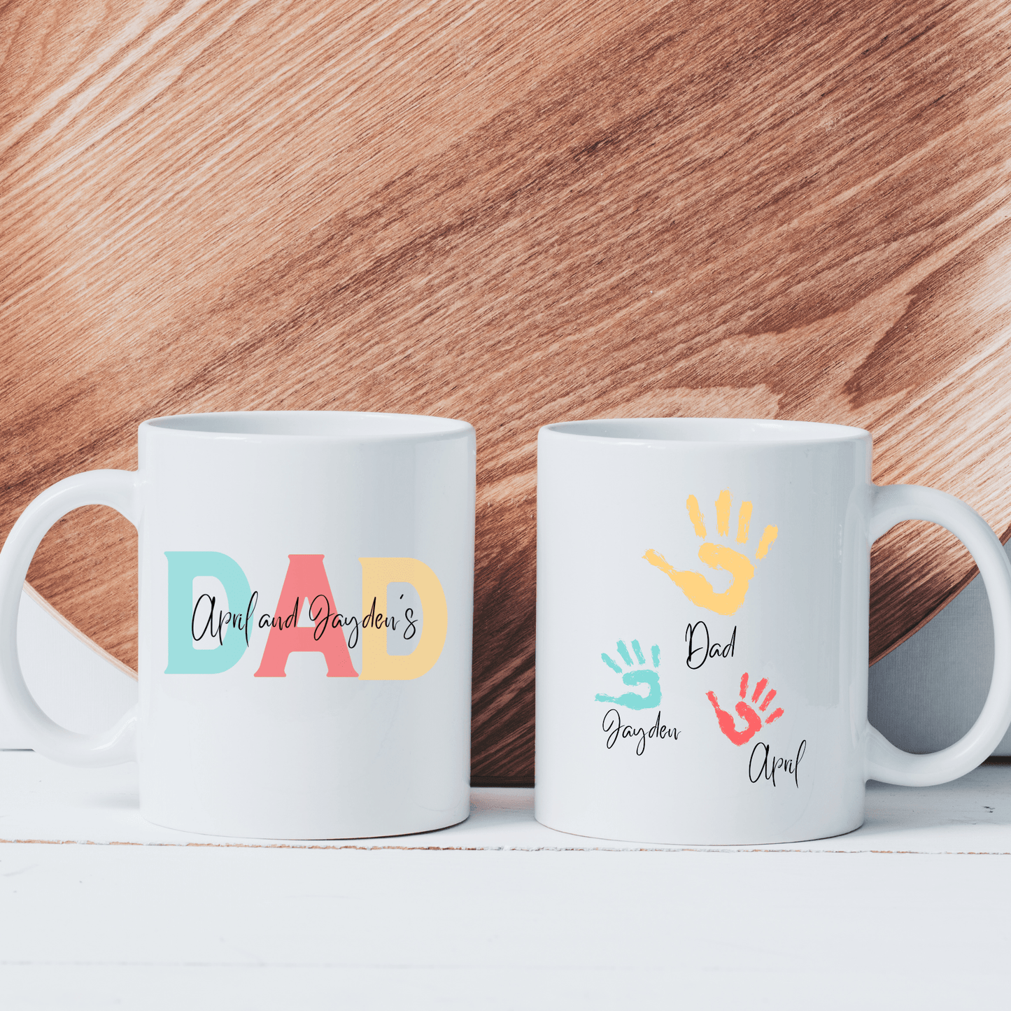 Dad Mug with Kids Handprints