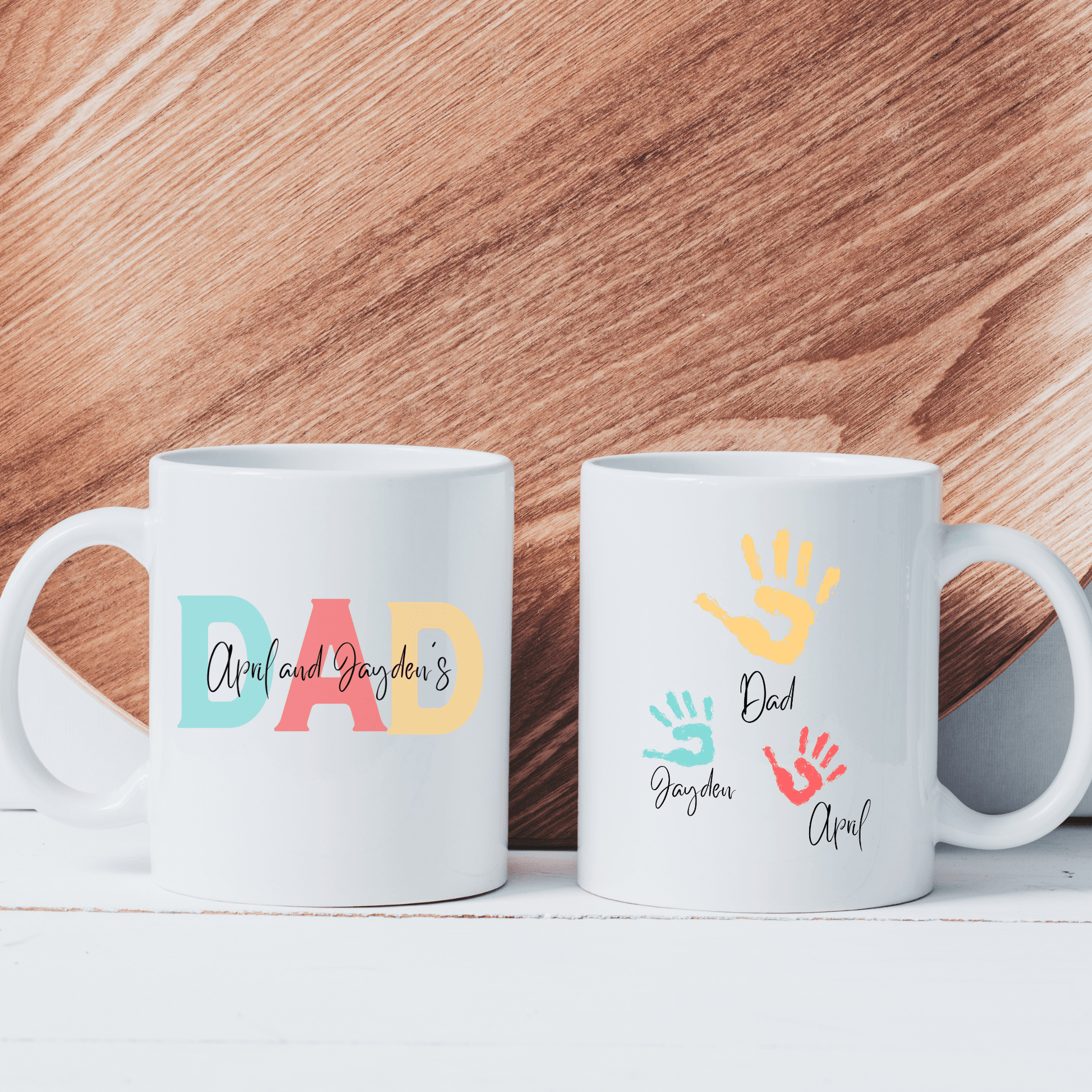 Dad Mug with Kids Handprints