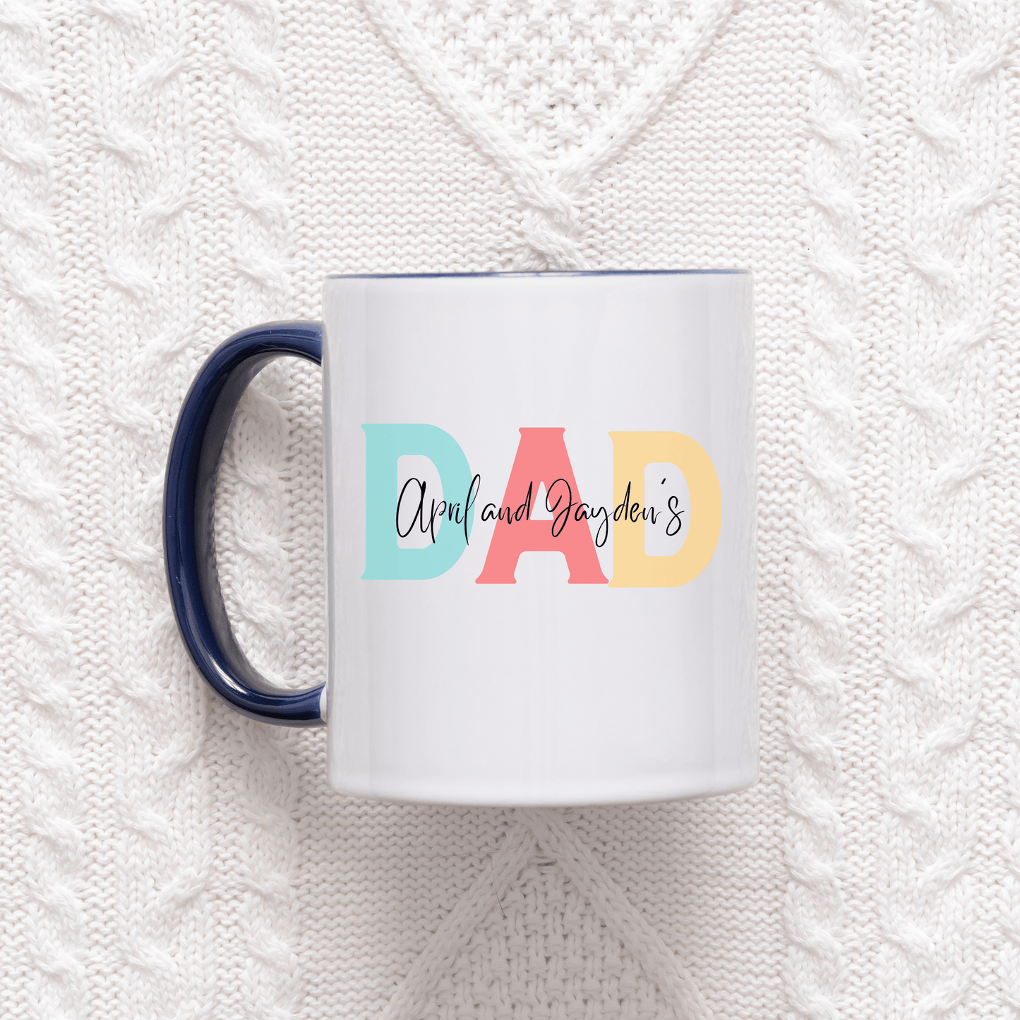 Dad Mug with Kids Handprints