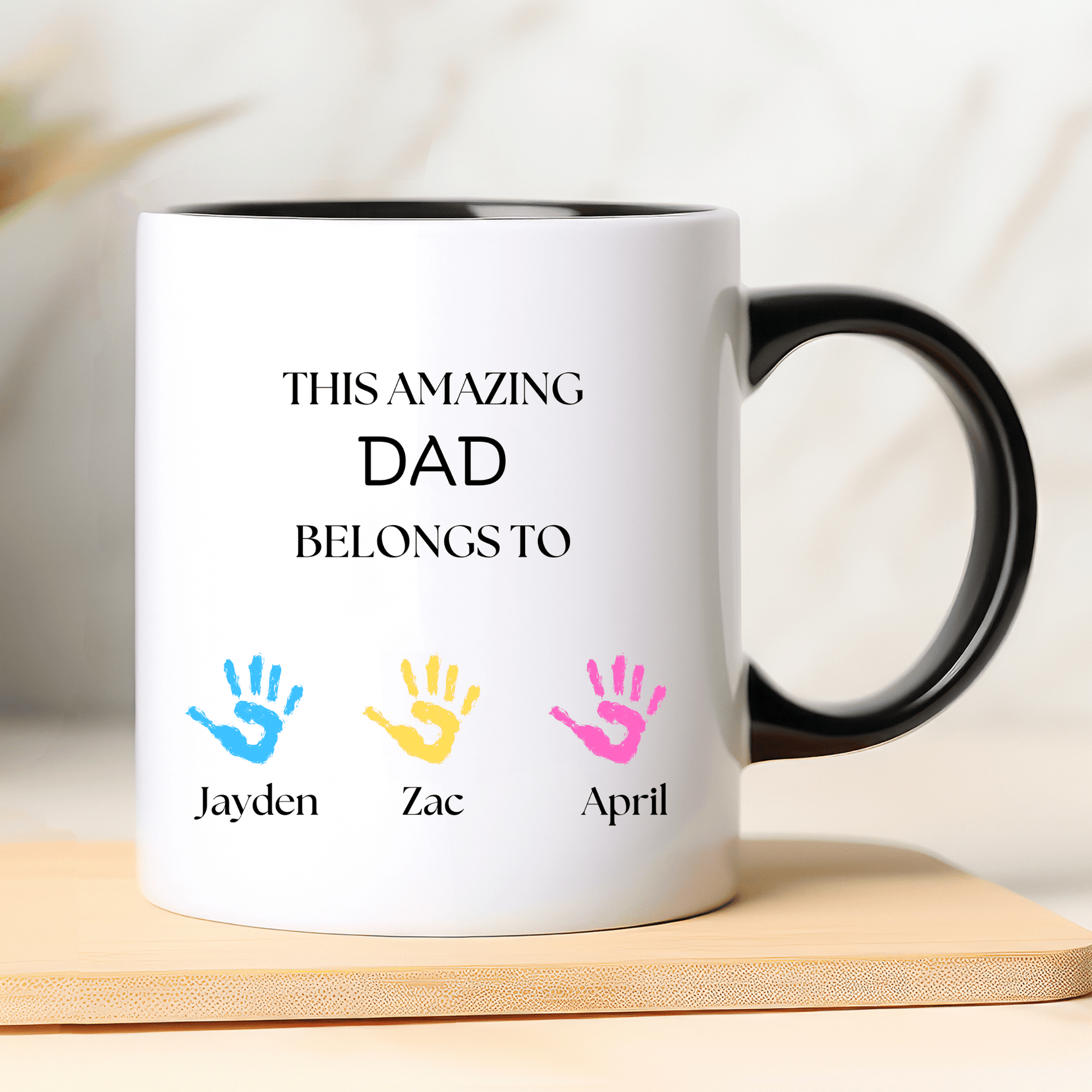 Dad mug with kids hand print