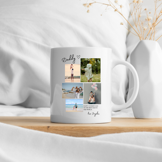 Daddy Mug with Photos. Dad Mug with photos. Photo Mug for Dad