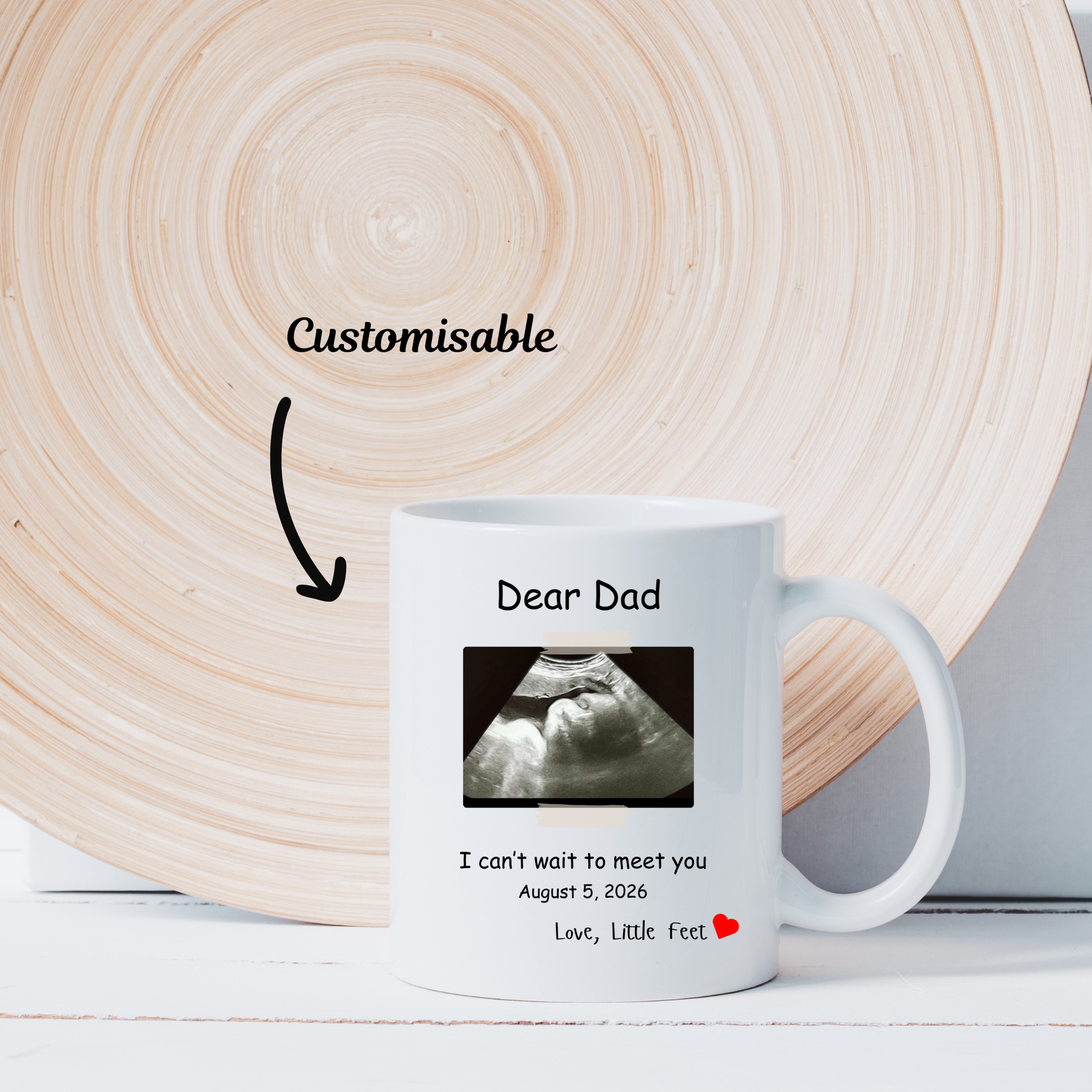 Dad Baby Reveal Mug. Ultrasound photo Mug. Baby Reveal Mug for Dad. Dad Baby Reveal Mug with Ultrasound photo