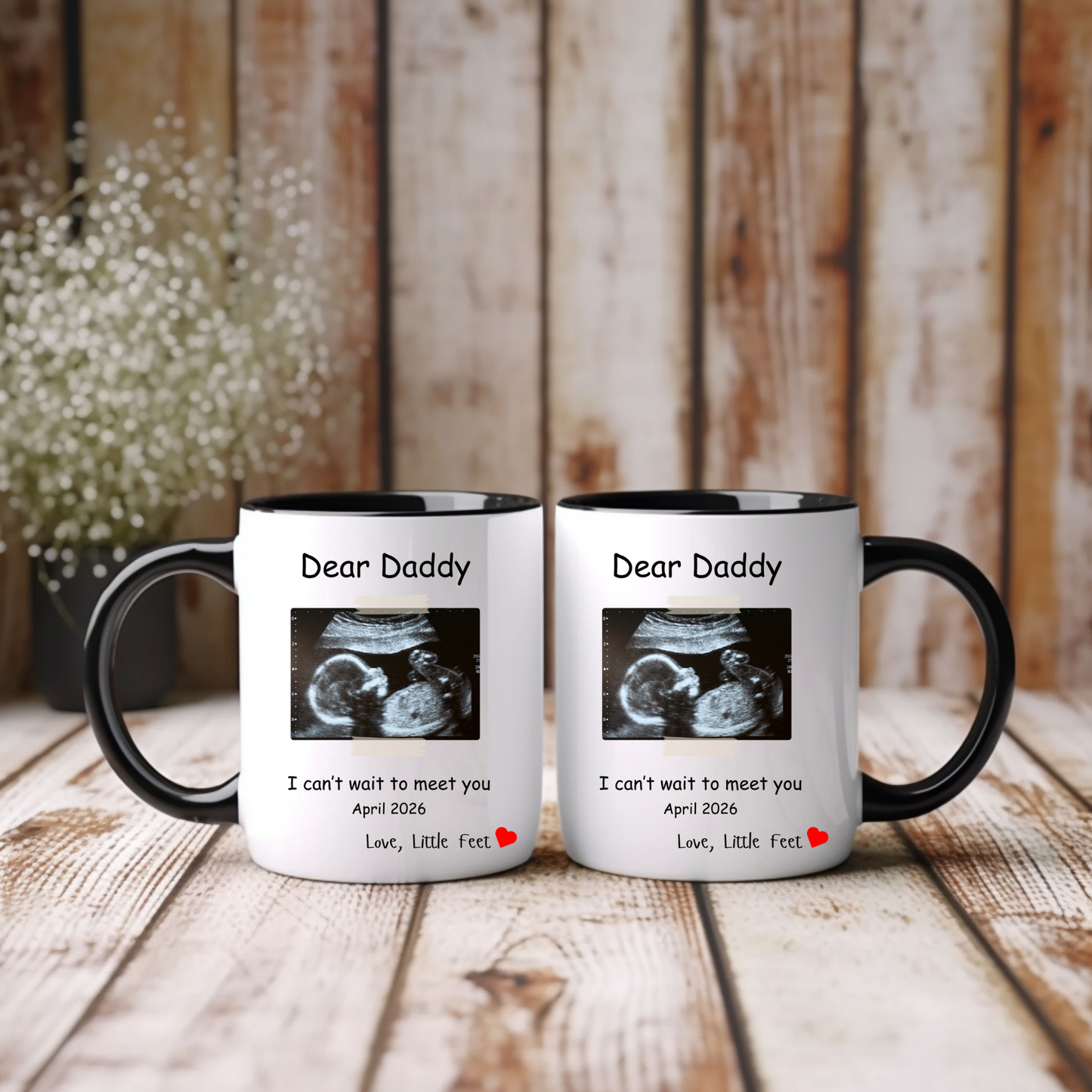 Dad Baby Reveal Mug. Ultrasound photo Mug. Baby Reveal Mug for Dad. Dad Baby Reveal Mug with Ultrasound photo