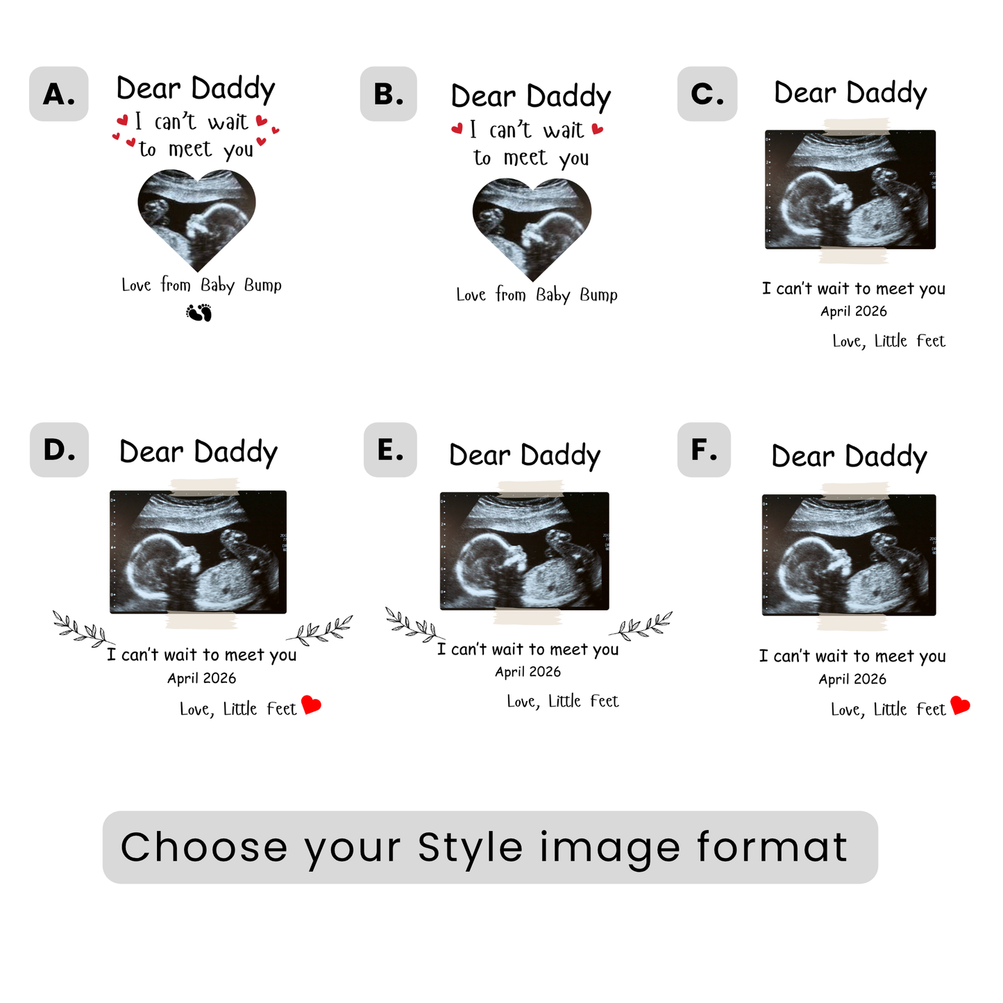 Style format for Dad Baby Reveal Mug. Ultrasound photo Mug. Baby Reveal Mug for Dad. Dad Baby Reveal Mug with Ultrasound photo