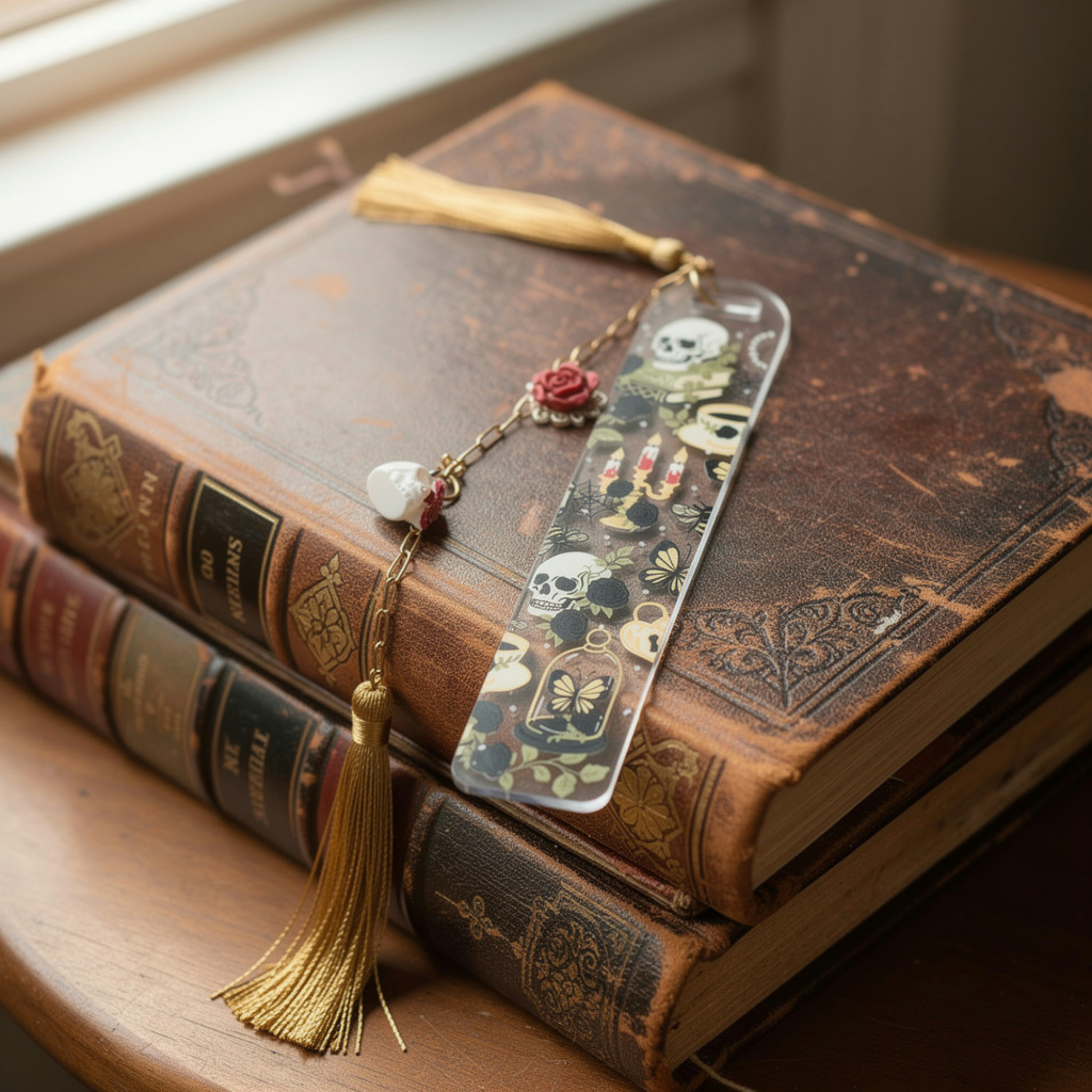 Gothic Bookmark. Dark Academia Bookmark. Skull Bookmark. Gothic Book Lover Bookmark Gift. Skull Bookmark for Readers. Dark Gothic Bookmark