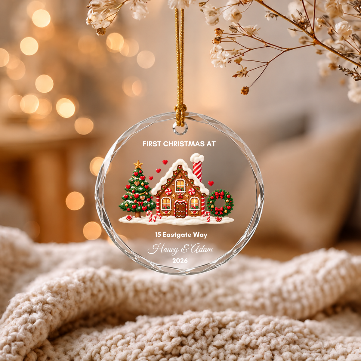 Personalised First Christmas in Our New Home Ornament · Glass Crystal Christmas Ornament · Housewarming New Home Gift For Couple Christmas