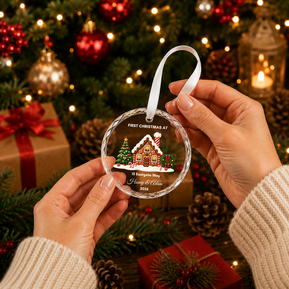 Personalised First Christmas in Our New Home Ornament · Glass Crystal Christmas Ornament · Housewarming New Home Gift For Couple Christmas