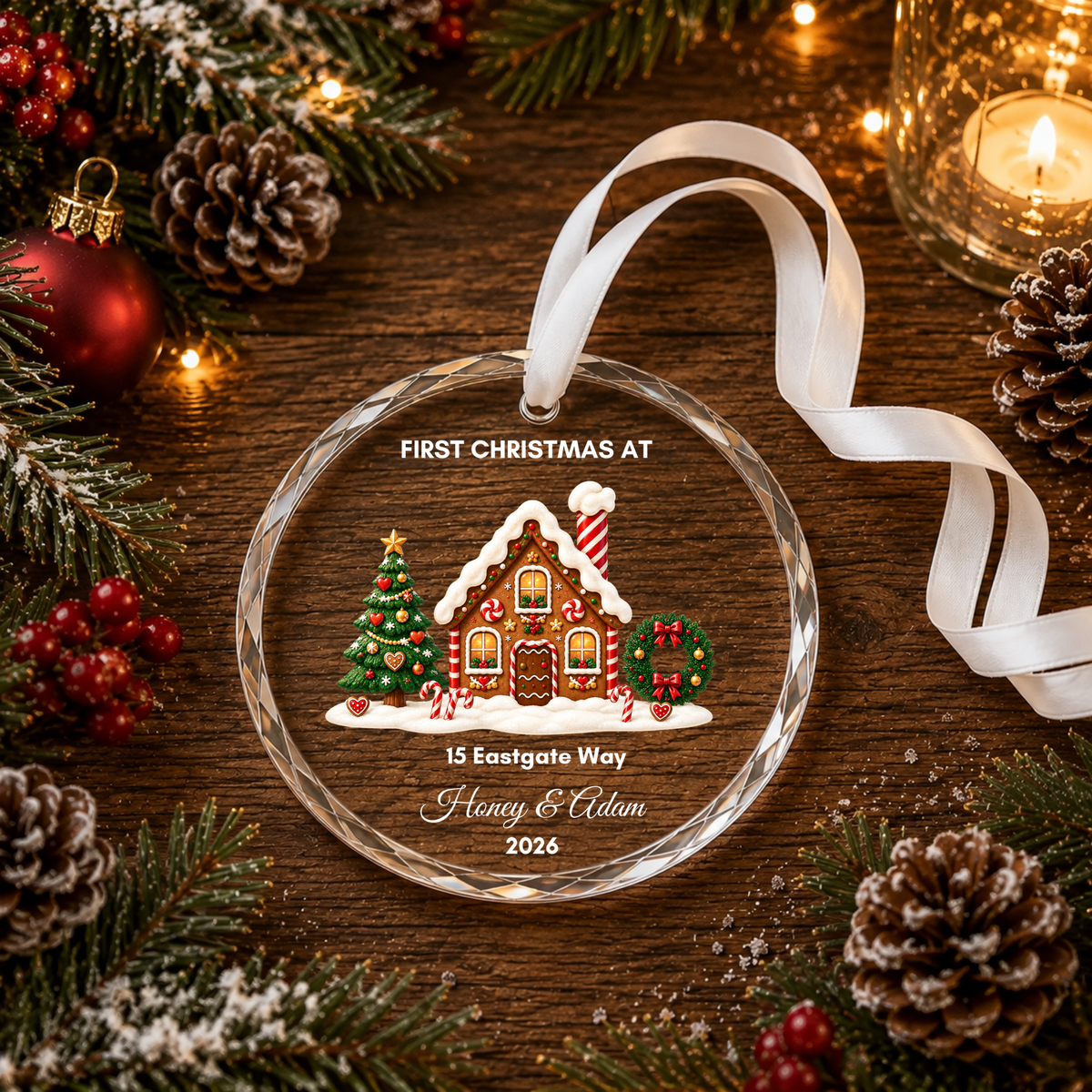 Personalised First Christmas in Our New Home Ornament · Glass Crystal Christmas Ornament · Housewarming New Home Gift For Couple Christmas