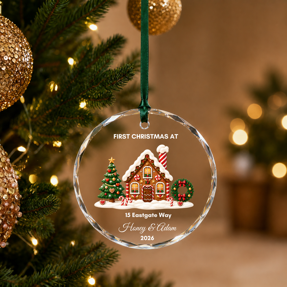 Personalised First Christmas in Our New Home Ornament · Glass Crystal Christmas Ornament · Housewarming New Home Gift For Couple Christmas