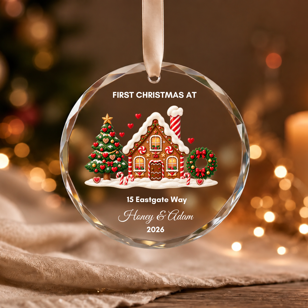 Personalised First Christmas in Our New Home Ornament · Glass Crystal Christmas Ornament · Housewarming New Home Gift For Couple Christmas