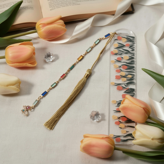 Tulips Bookmark. Wild Tulips Bookmark. Spring Tulip Bookmark