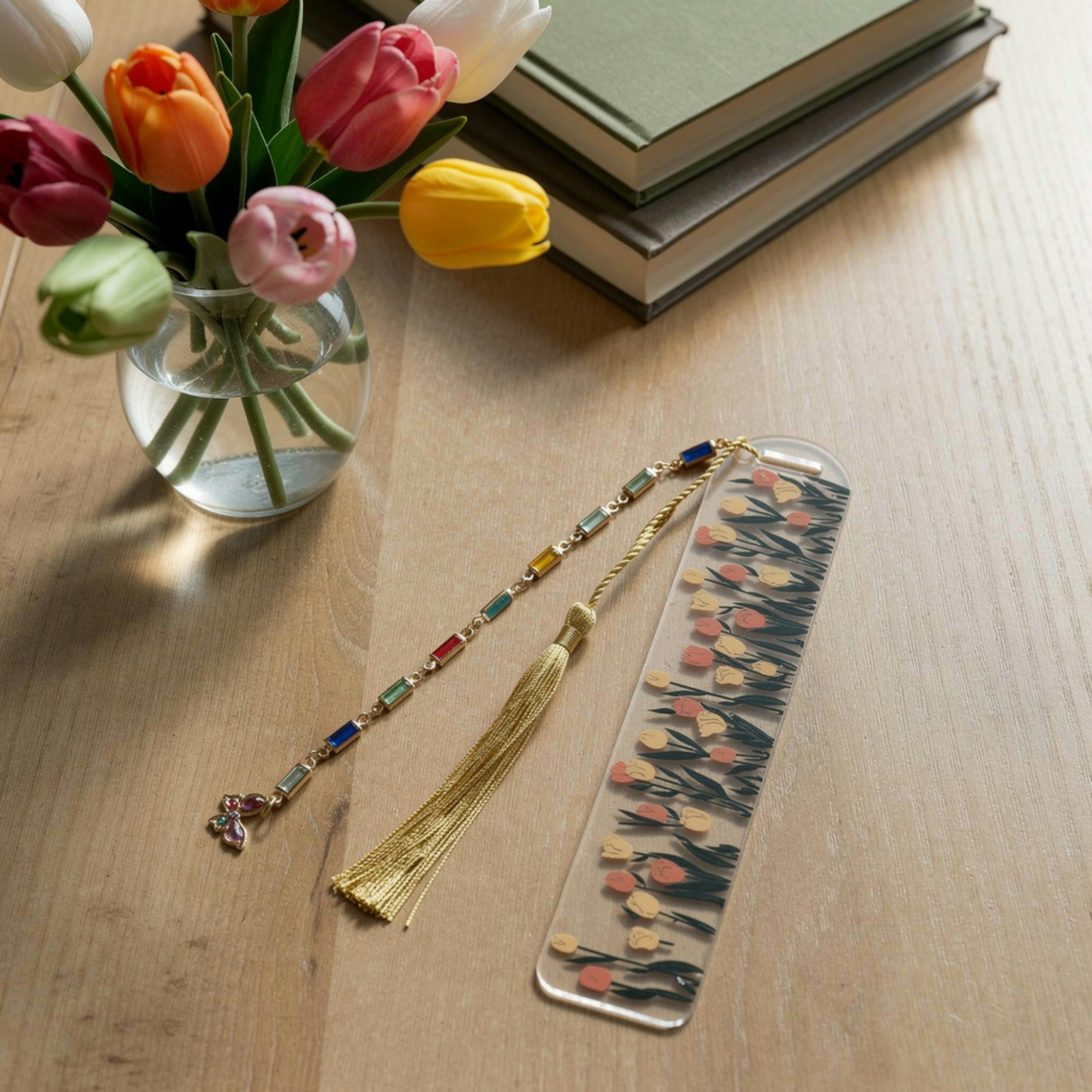 Tulips Bookmark. Wild Tulips Bookmark. Spring Tulip Bookmark