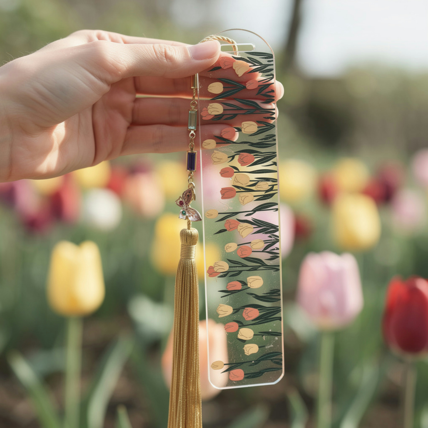 Tulips Bookmark. Wild Tulips Bookmark. Spring Tulip Bookmark