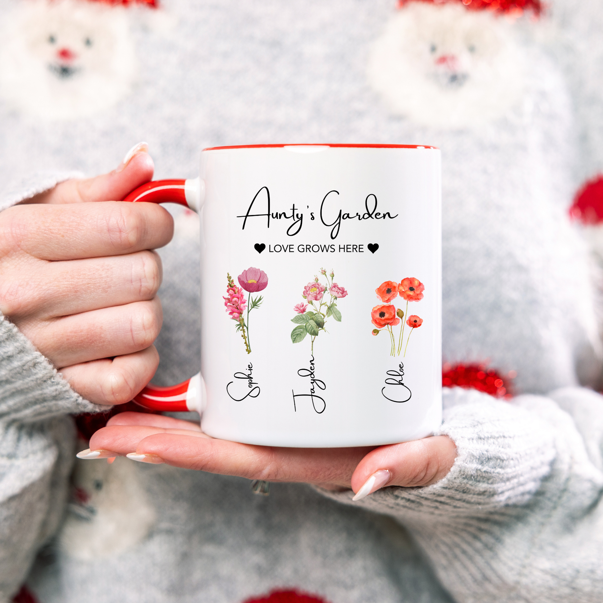 Auntie’s Garden Personalised Flower Mug • Custom Aunty Garden Mug • Garden Lover Aunty Gift • Aunty's Garden Mug • Aunty Mug • Aunty Gifts
